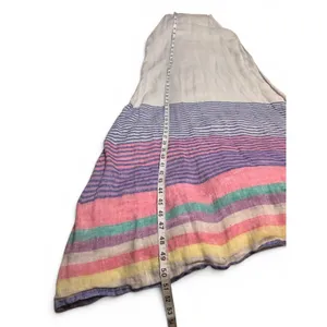 C&C California 100% Linen Stripe Maxi Dress XS Coastal Boho Summer Slip Dress thumbnail 3