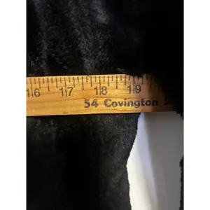 Loft Vintage Black Faux Fur Coat Double Breasted Front Women’s Classic Jacket M thumbnail 6