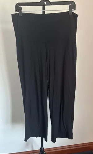 Old Navy Black Wide-Leg Fold-Over Waist Pants thumbnail 1