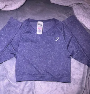 Gymshark Purple Adapt Fleck Seamless Long Sleeve Crop Top thumbnail 2