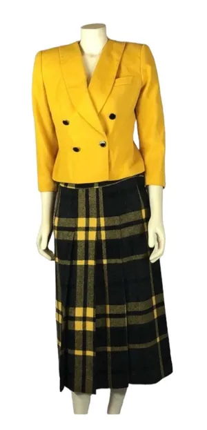 Vintage PETITE SOPHISTICATE yellow double breasted power blazer size 2 thumbnail 1