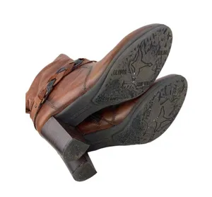 *Pikolinos Heeled Ankle Booties Womens Size 40 Brown Leather Zip Braided Strap thumbnail 12