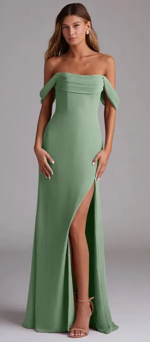 Azazie Matcha Bridesmaid Dress thumbnail 1