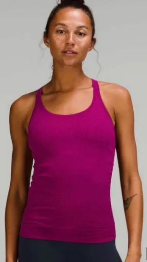Lululemon Ebb to Street Tank Sz 8 Berry Magenta thumbnail 1