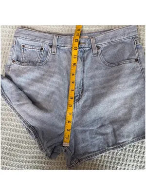 Levis Premium High Loose Shorts Womens 31 Denim Jean Mom Jorts Light Wash thumbnail 9
