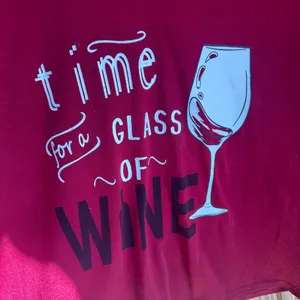 Pajama Set Size XL Time for Wine Top & Fleece Pants Wine Glasses Daydream thumbnail 2