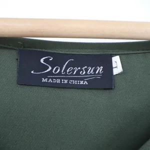 Solersun Olive Green V-Neck Balloon Sleeve Shift Mini Dress Large thumbnail 3