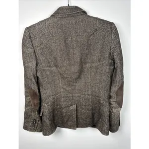Vintage Banana Republic 0 Blazer Womens‎ Tweed Wool Linen 2006 Brown READ thumbnail 2