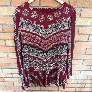 Free People Smooth Talker Tunic Mini Dress Women Floral Boho Chic Cottagecore thumbnail 3