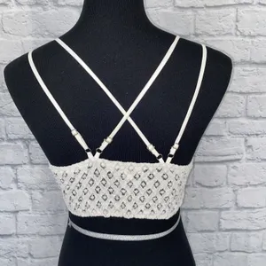 Francesca’s lace criss cross back bralette w/4 adjustable straps white sz Med thumbnail 8