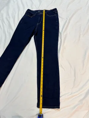 Old Navy Dark Blue High-Rise Straight Jeans thumbnail 3