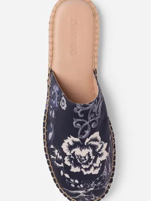 Johnny Was Navy Floral Espadrille Mules thumbnail 5