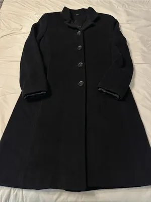 Panter Classic Black Women's Button-Front Single-Breasted Overcoat - Size 42 (M) thumbnail 3