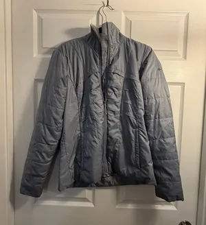 Columbia‎ Puffer Jacket Blue Gray Medium Quilted Omni-Heat Hiking Outdoor thumbnail 1