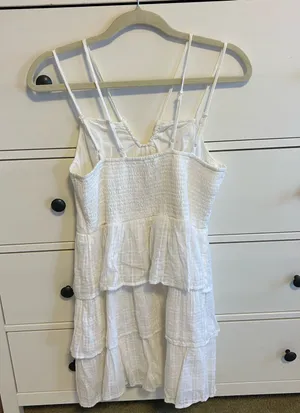 American Eagle White Ruffle Sundress thumbnail 3
