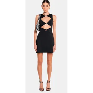 NWT OW Collection CHIARA‎ Mini Cut Out Dress in Black Sz XL $130 thumbnail 4