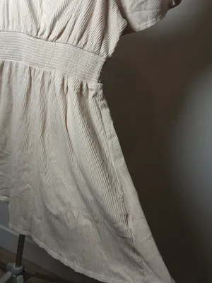 Old Navy Cream Short Puff Sleeve Empire Dress size M thumbnail 7