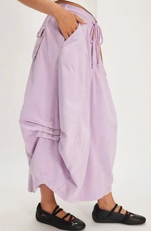NWT Free People Willow Poplin Parachute Maxi Skirt in Pink Lavender Size S thumbnail 1