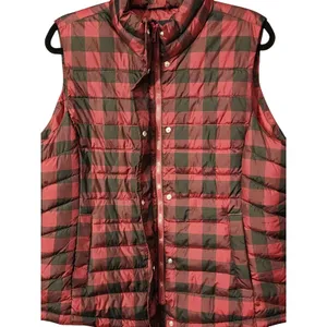 Gap Women's Red Black Buffalo‎ Plaid Puffer Vest XL thumbnail 2