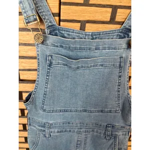 MuMu Blue Denim Flared Leg‎ Overalls Size Small thumbnail 5