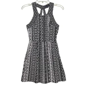 American Eagle Dress Women's 00 Black Halter Fit & Flare Sundress Pockets Summer thumbnail 2