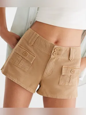 Aeropostale Cargo Low-Rise Twill Shorty Shorts Size 0 thumbnail 2