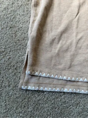 Tuckernuck sandstone Pique Holmes Boyfriend Polo beige short sleeve size small thumbnail 5
