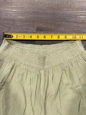 BDG Urban Outfitters Women’s Green Pull On Lace Trim Gauzy Cotton Shorts Sz L thumbnail 3