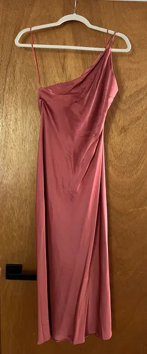 Express pink satin maxi dress thumbnail 1
