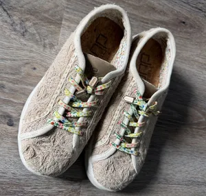 Hey Dude Karina Nut Crochet Sneakers w/ Floral Laces Women’s Size 5 thumbnail 1