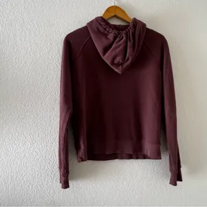 MATE the Label Organic Terry Raglan Hoodie in Plum - XS thumbnail 6