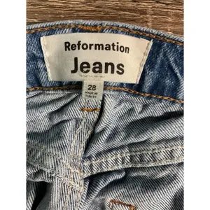 Reformation Womens Denim Shorts Blue High Rise Frayed Hem 28 thumbnail 4