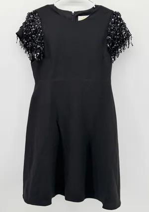 Kate Spade New York Womens Black Sequin Fringe Sleeve Dress‎ Size 2 NJMU8314 thumbnail 1