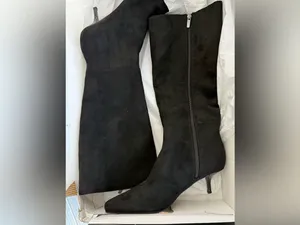 Nine West Havier Knee High Kitten Heel Boots Black Size 9 $199 NWB thumbnail 2