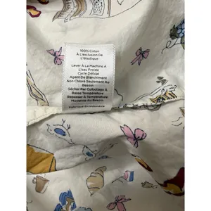 Talbots Paris Icons Ruffle Trim Popover Top Cotton Women Sz M Cottage‎ Mom White thumbnail 10