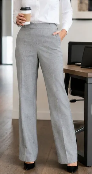 Ann Taylor Factory Lined Wool Blend Gray Trousers Full Length 4 Curvy thumbnail 1
