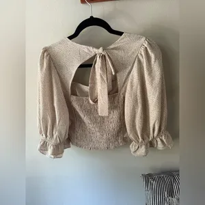 Sienna Sky Smocked Waist Cropped Top Bow Size Medium thumbnail 14