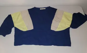 We The Free Womens Linen‎ Blend Colorblock Oversized Blouse XS thumbnail 1