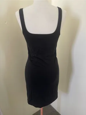 Wilfred Black Ruched Square-Neck Mini Dress thumbnail 3