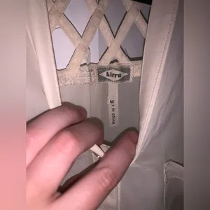 Kirra Sheer Tank Off-White w Criss-Cross Detailing thumbnail 3