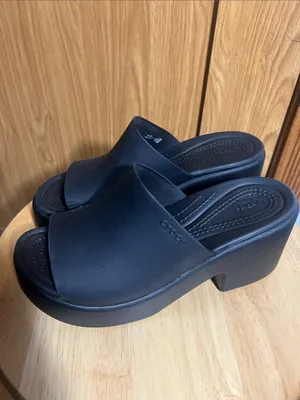 CROCS Black Women's Platform Slide Sandals thumbnail 2