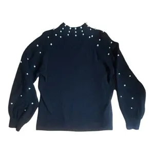 Cato Black Pearl-Accent Mock Neck Sweater thumbnail 2