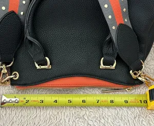 Dream Control Purse Black & Orange Satchel Crossbody Strap Rocker Boho Festival thumbnail 11