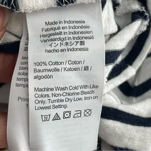 J. CREW | Navy Blue & White Striped Vintage Cotton T-shirt Sz XXS thumbnail 7