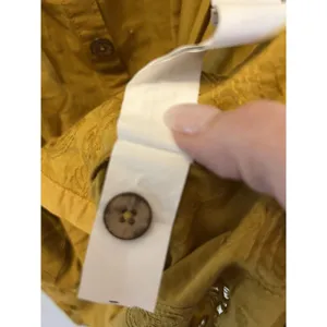Zara Midi Dress Women’s Size Small Mustard Yellow‎ Smocked Embroidered tie front thumbnail 8