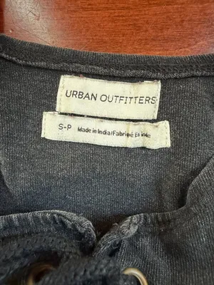 URBAN OUTFITTERS Black Washed Denim Lace Up Corset Tank Top Size Small thumbnail 4