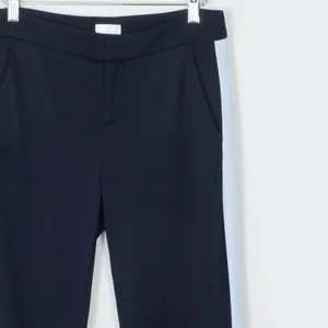 Ecru Sullivan Ponte Tuxedo Stripe Ankle Trouser Pants Navy Blue‎ Womens Size XS thumbnail 2