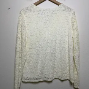 VTG 90s Women Coquette‎ Babydoll Lace Top XL Ivory Fairy Whimsical Balletcore thumbnail 8