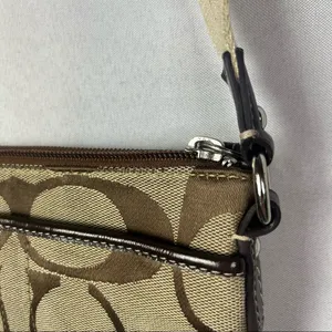Coach Beige &‎ Brown Signature Canvas Logo Crossbody Bag thumbnail 7