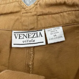 Vintage Venezia Vitale Paperbag Shorts Women 14 Tan Cotton High Waist Bermuda thumbnail 3